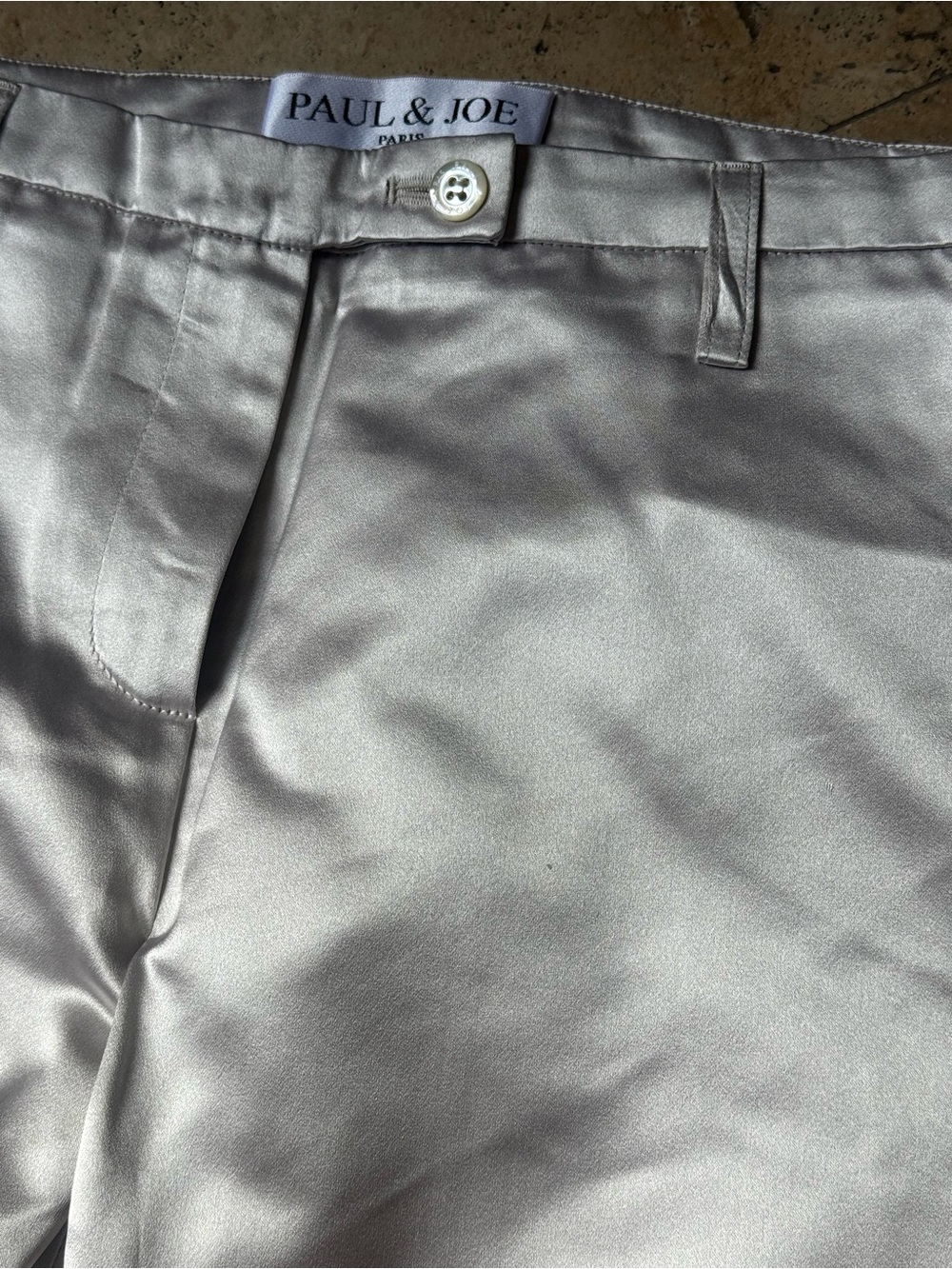 Paul & Joe Silver Satin Pants - Made in France
